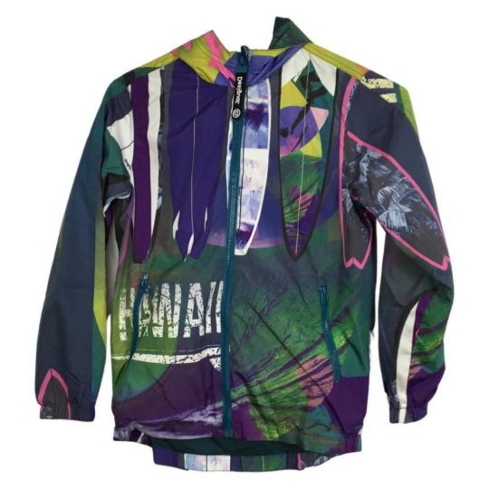 New Desigual Boy's Jacket Zip up Hoodie Size 9/10 Years Multicolor